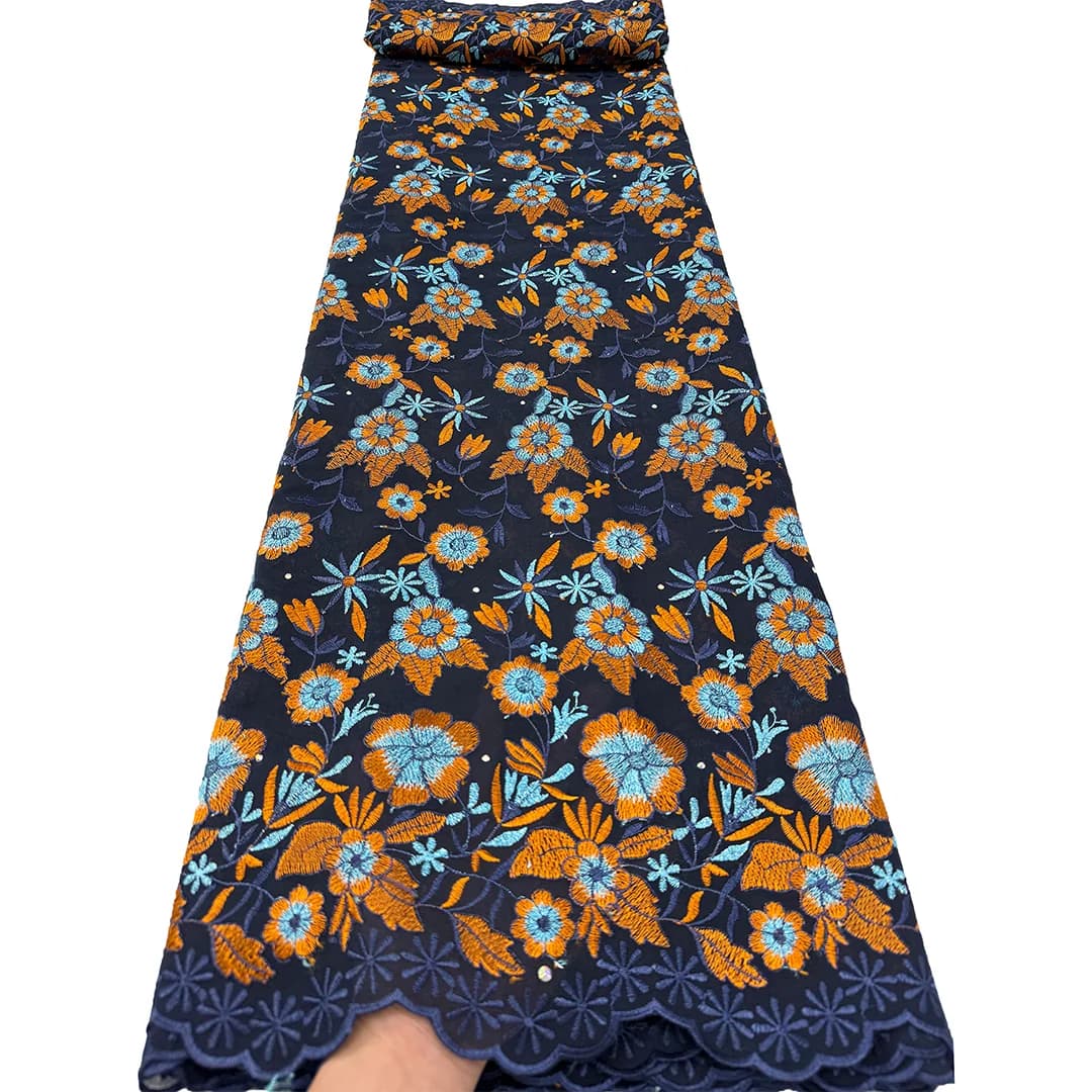 2026 Newest Design Swiss Voile Lace Fabric French Nigerian Cotton Dry Lace With Stones For Sewing Women Evening Party Dress Sew