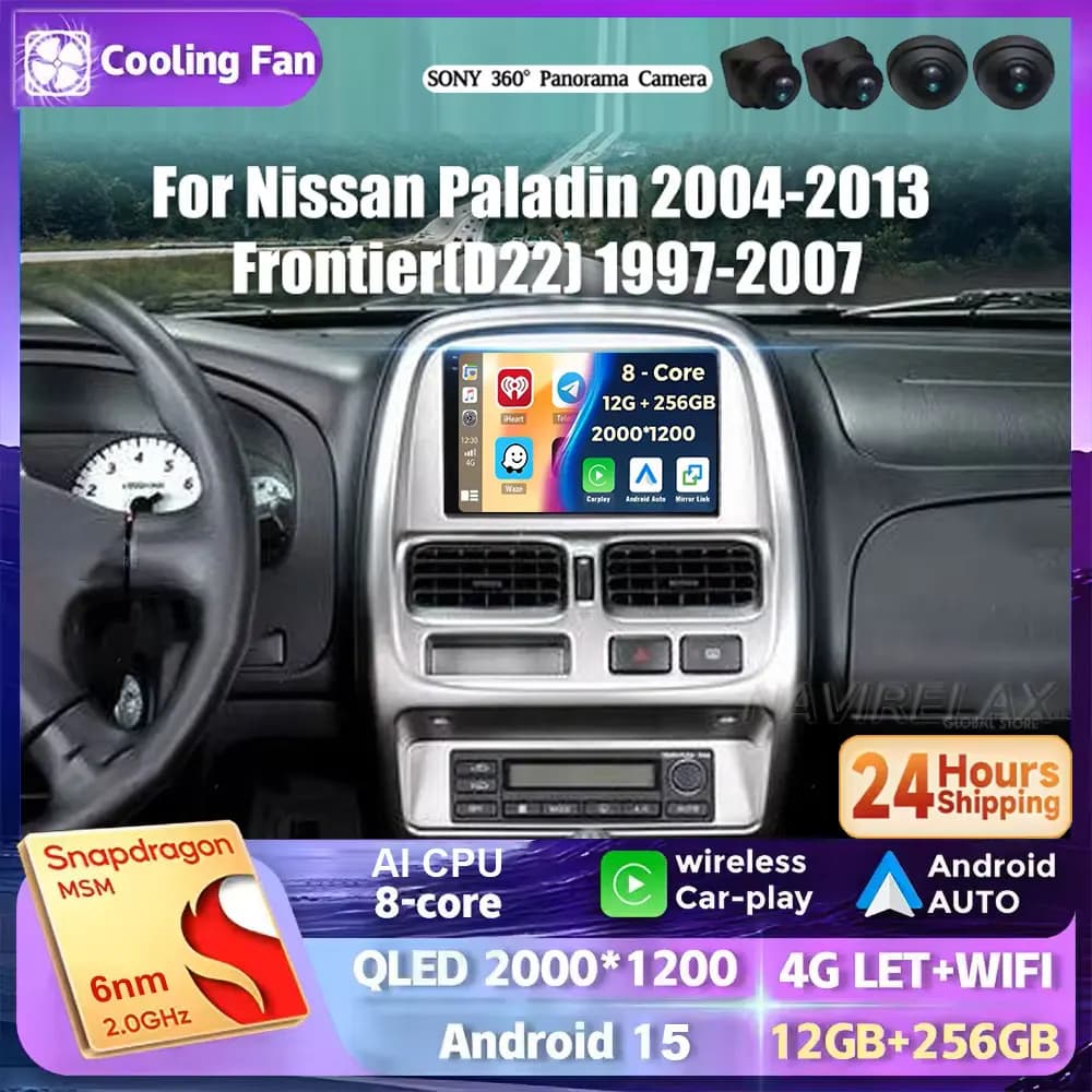 Android 15 2Din Autoradio Per Nissan Paladin 2004-2013 Frontier D22 1997-2007 Wireless Carplay Auto Multimedia Video Player GPS