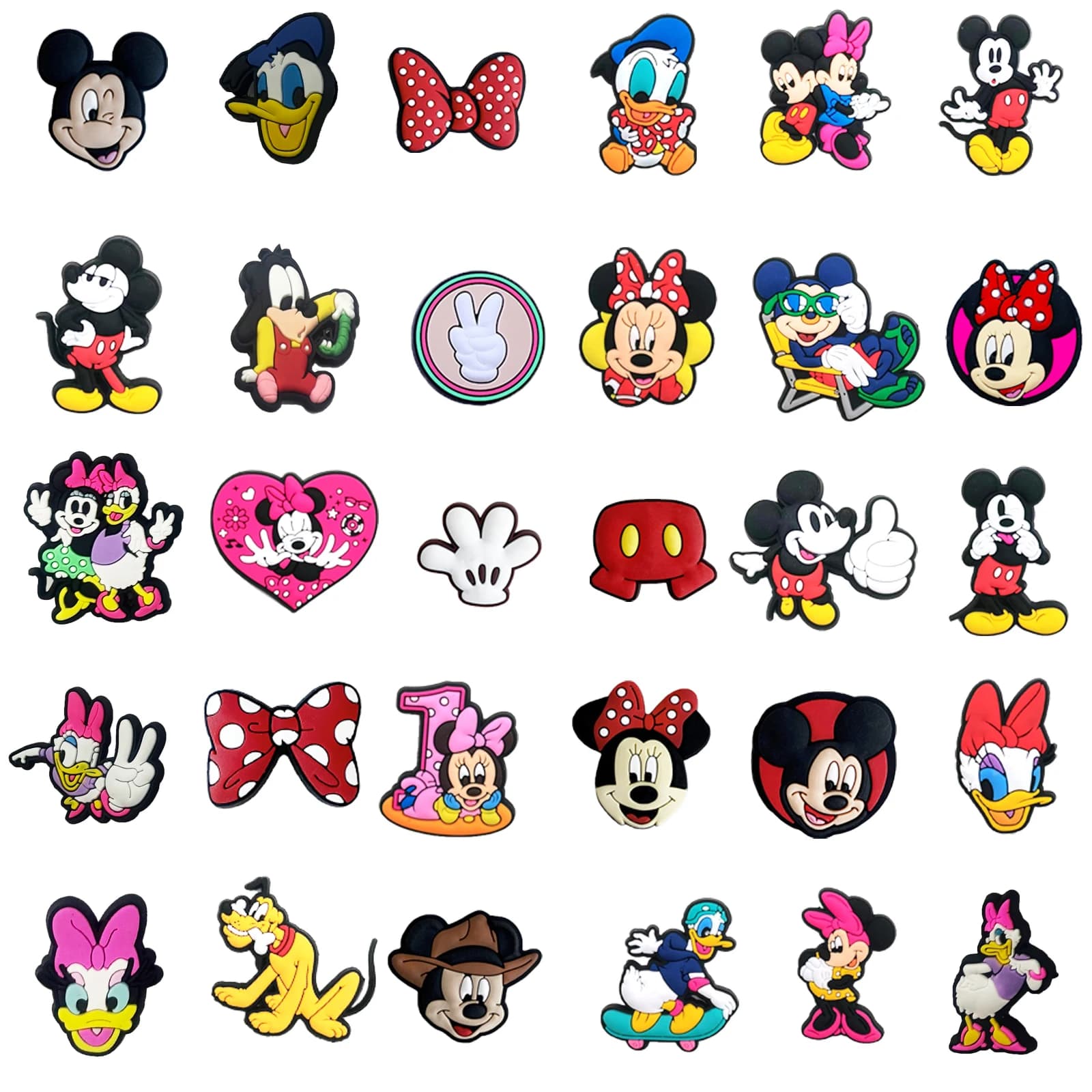 30 pezzi di ciondoli per scarpe della serie Disney Potdemiel per sandali, decorazioni fai da te in PVC, accessori per scarpe, ottimo regalo di Natale