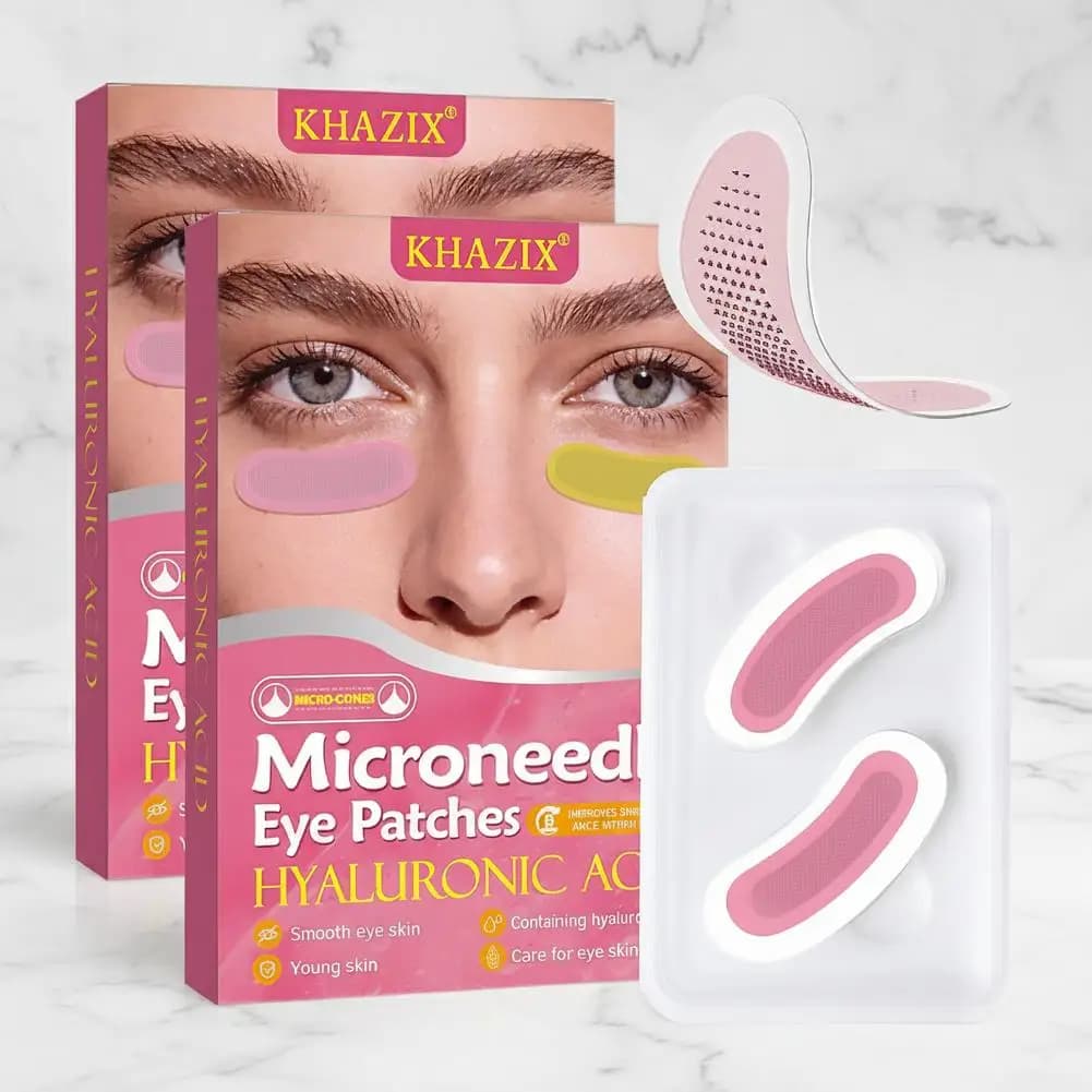 Maschera con microaghi di acido ialuronico per occhiaie, idratante, con cuscinetti in gel per il contorno occhi, cura della pelle, lunghezza ago 0,25 mm