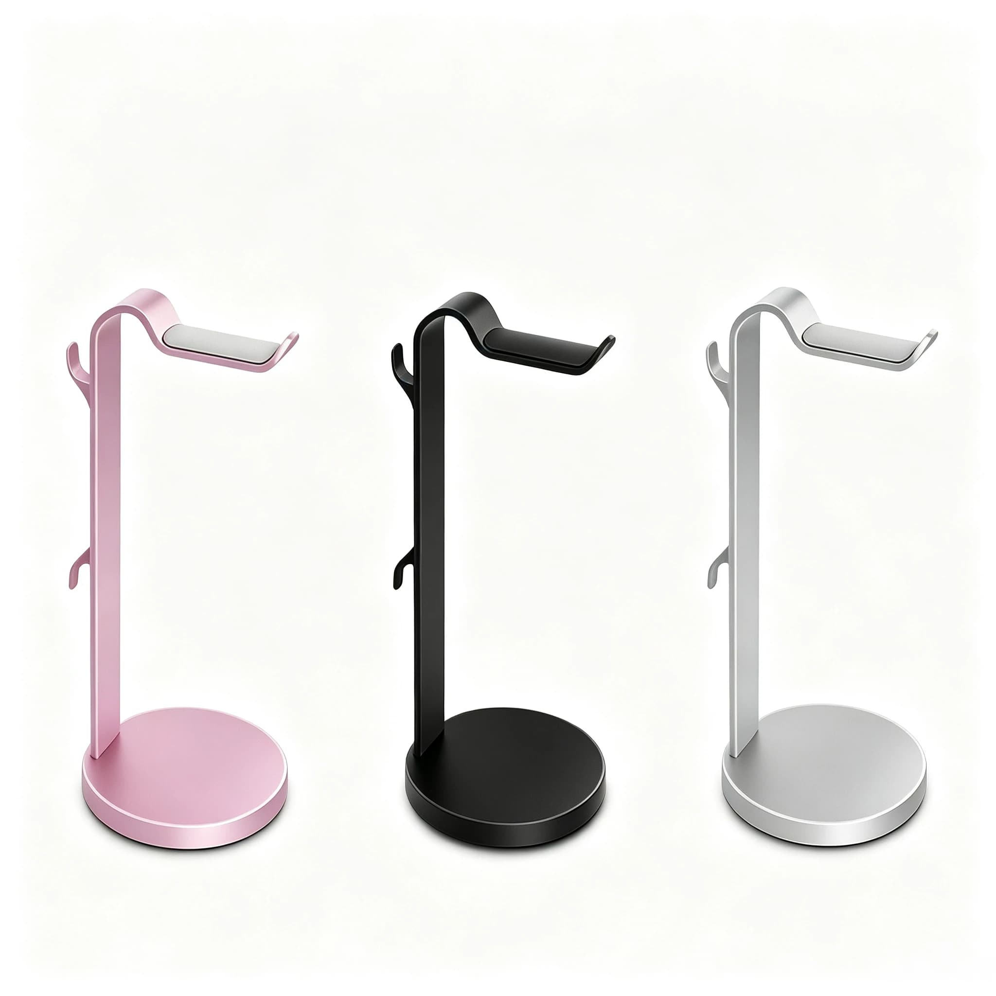 Aluminum Alloy Headphone Stand, Desktop Gaming Headset Holder With Cable Clips, Wire Organizer For Over‑ear Headphones