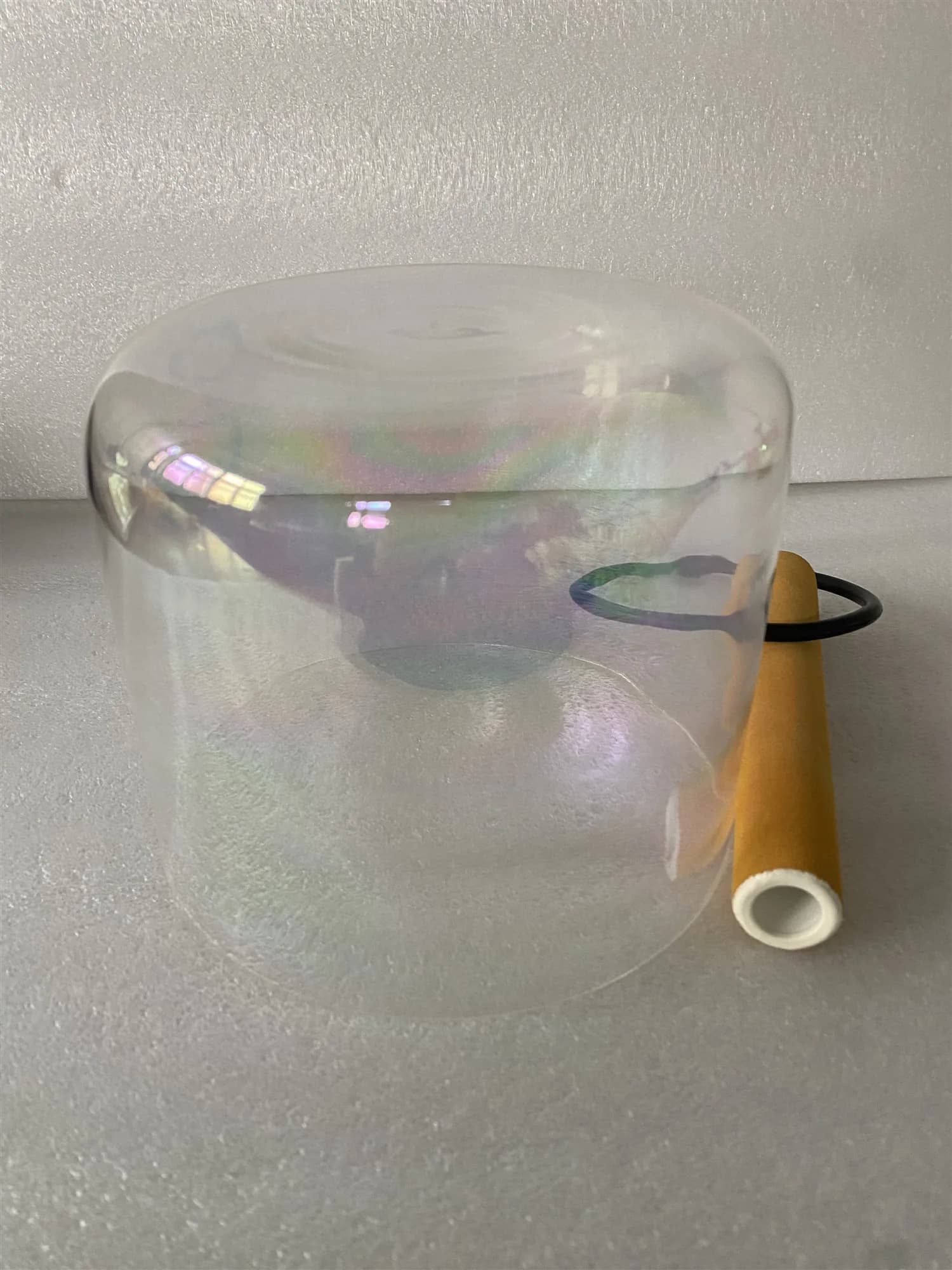 Star Linkup about 7.5" Flat bottom straight wall crystal singing bowl magic rainbow 432hz 3rd octave F note heart chakra or F# note thymus