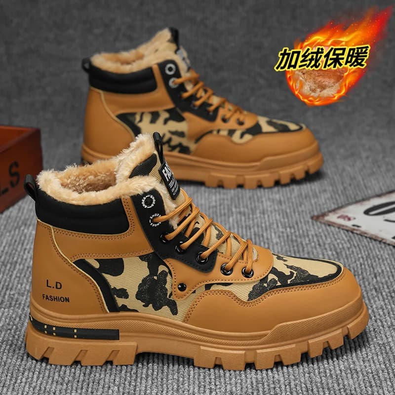 Multi-Scene Slip-On Winter Boots Anti-Slip Soft Insole Design, Chafe-Free Light Fleece Warm for Long Time Outdoor Hiking Trips
