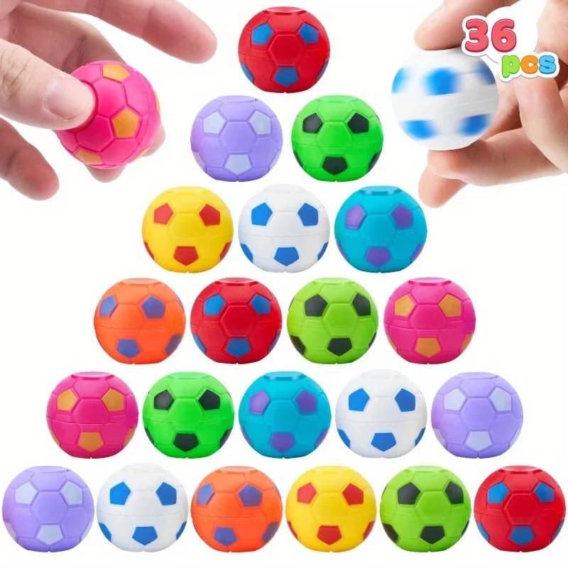 36 Pezzi Set di Giocattoli per Feste a Tema Calcio per Bambini, Fidget Spinner, Palline, Giocattoli Antistress, Articoli per Sacchetti Regalo, Giocattoli per Scatole del Tesoro per la Classe