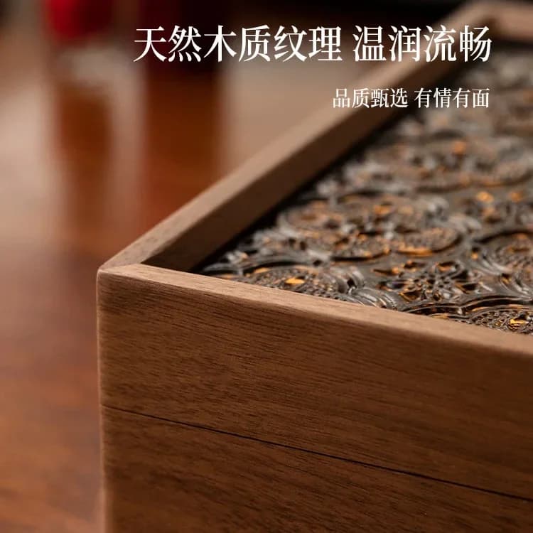 7.15-c13 walnut wooden jewelry box light luxury high sense engagement wedding hardware jewelry ring gold jewelry storage box