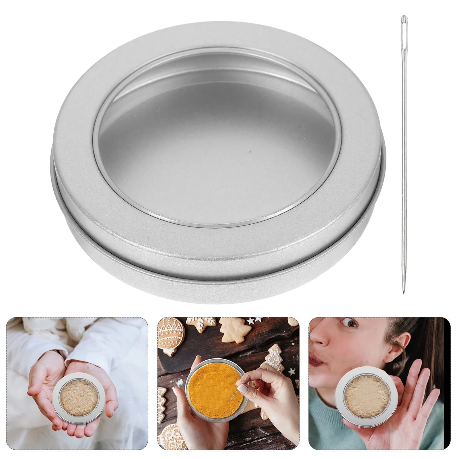 Set of 1 Korean tool for making cakes, stainless steel cookie mold, needle to decorate cakes and founding
