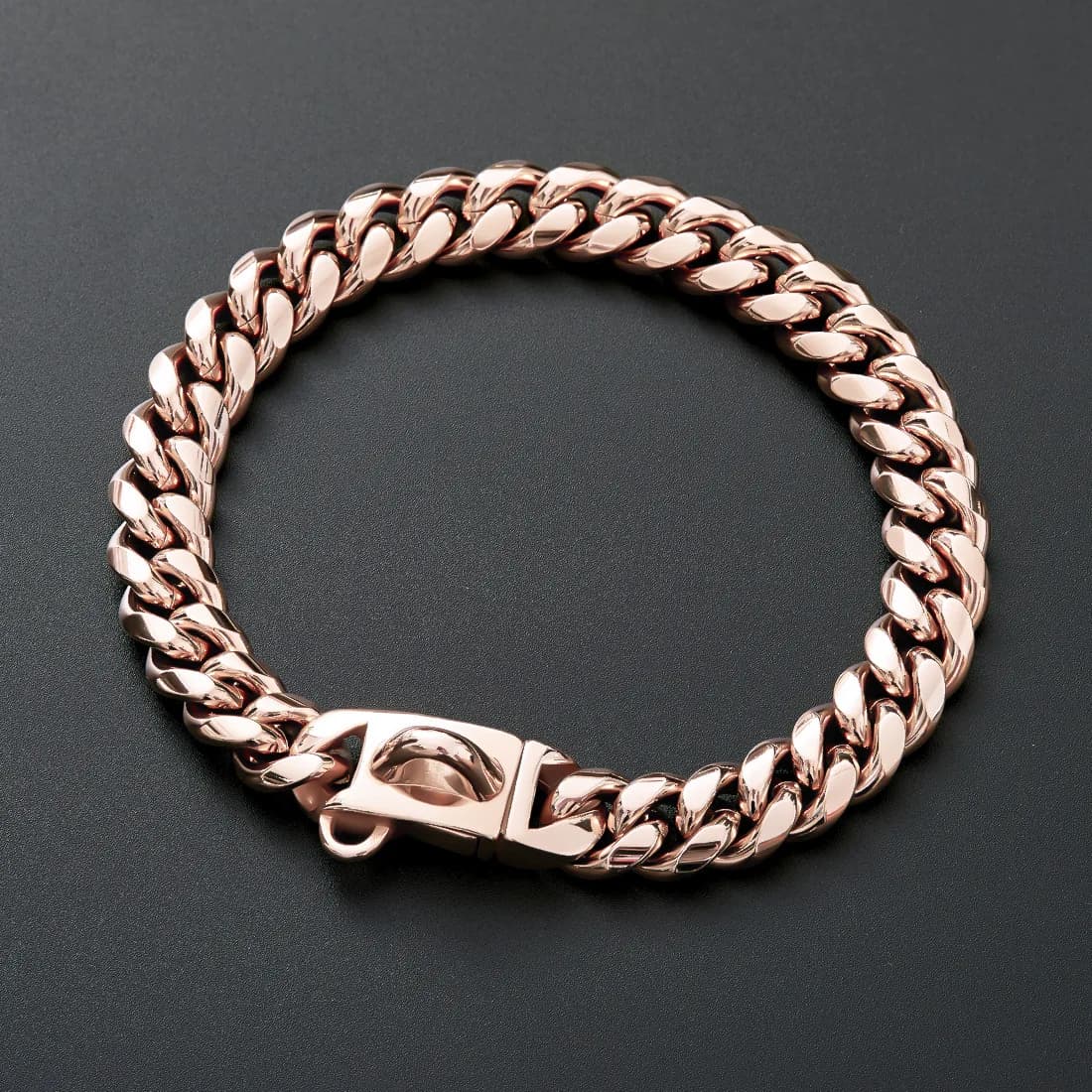 Collare per cani da compagnia da 14 mm, collare per cani a catena cubana in acciaio inossidabile, fibbia di bloccaggio, catena per cani in oro argento rosa oro
