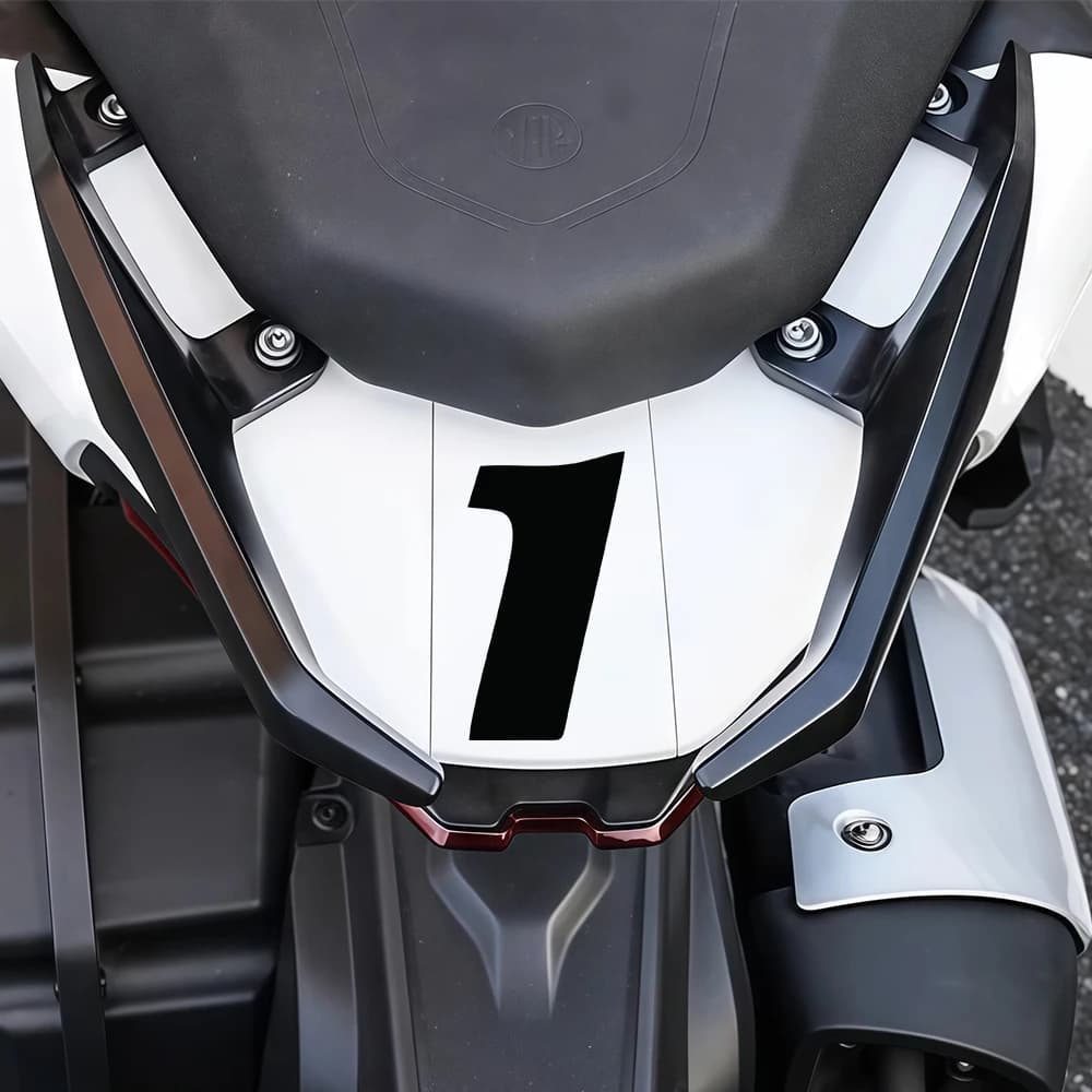 Black Number Motorcycle Sticker Waterproof Self-adhesive Decal Fit Helmet Fender Fuel Tank Scooter Bike Styling Accessory