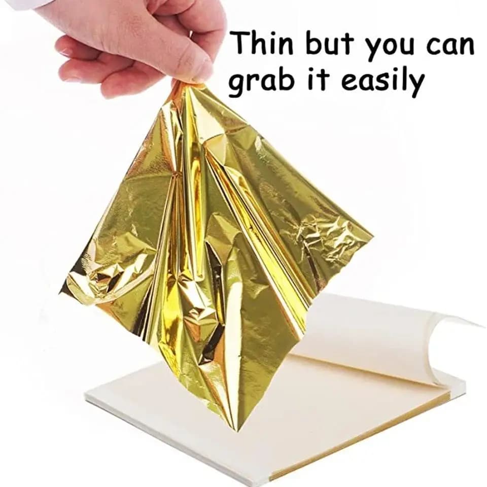100sheets Imitation Gold Foil Paper Leaf Gilding DIY Epoxy Resin Mold Jewelry Making Filling Decorate Resin Crafts Tool