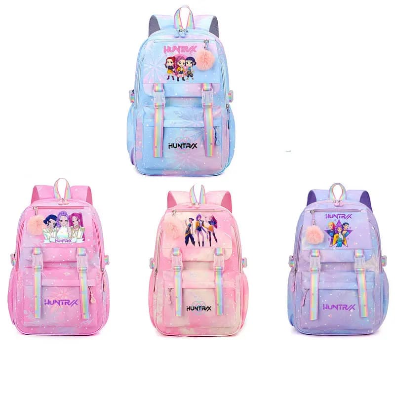 KPop Demon Hunters Backpack for Female College Students High School Girls Middle School Girls Versatile Suitable Daily Outdoor