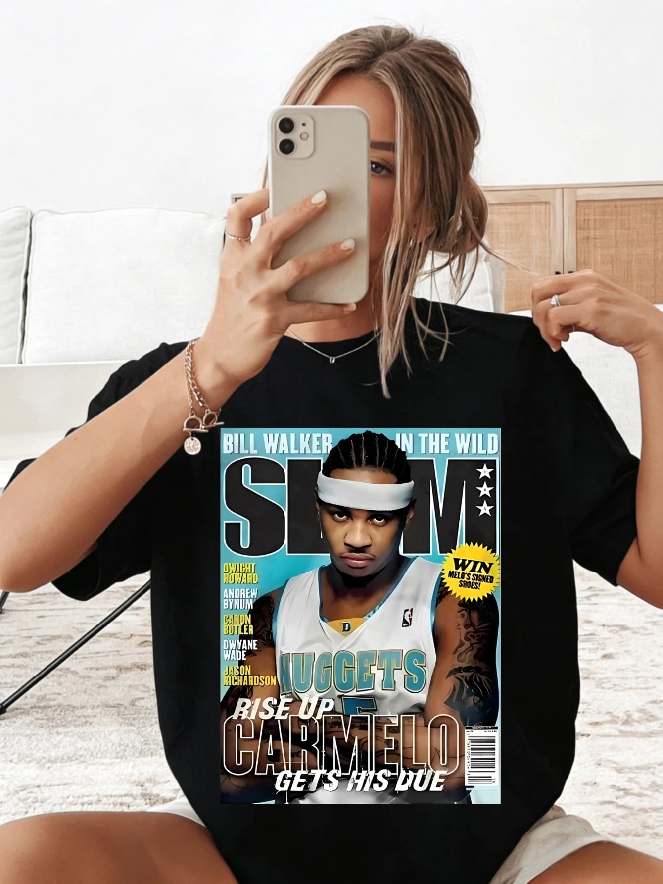 Women's oversize cotton t-shirt with graphic print - Short-sleeved summer t-shirt with print 'Garnett Gets His Due' for her