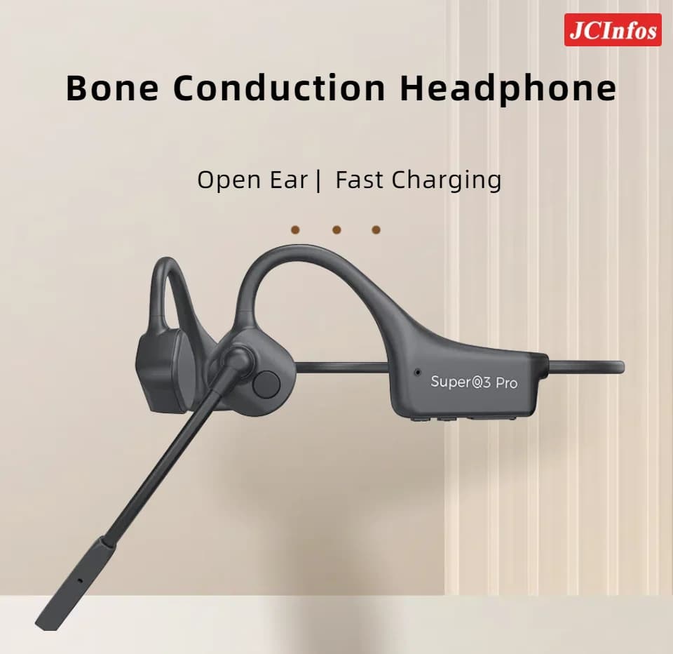 Auricolari Bluetooth wireless Auricolari a conduzione ossea Ricarica rapida Cuffie da gioco sportive con doppio microfono con cancellazione del rumore CVC8.0