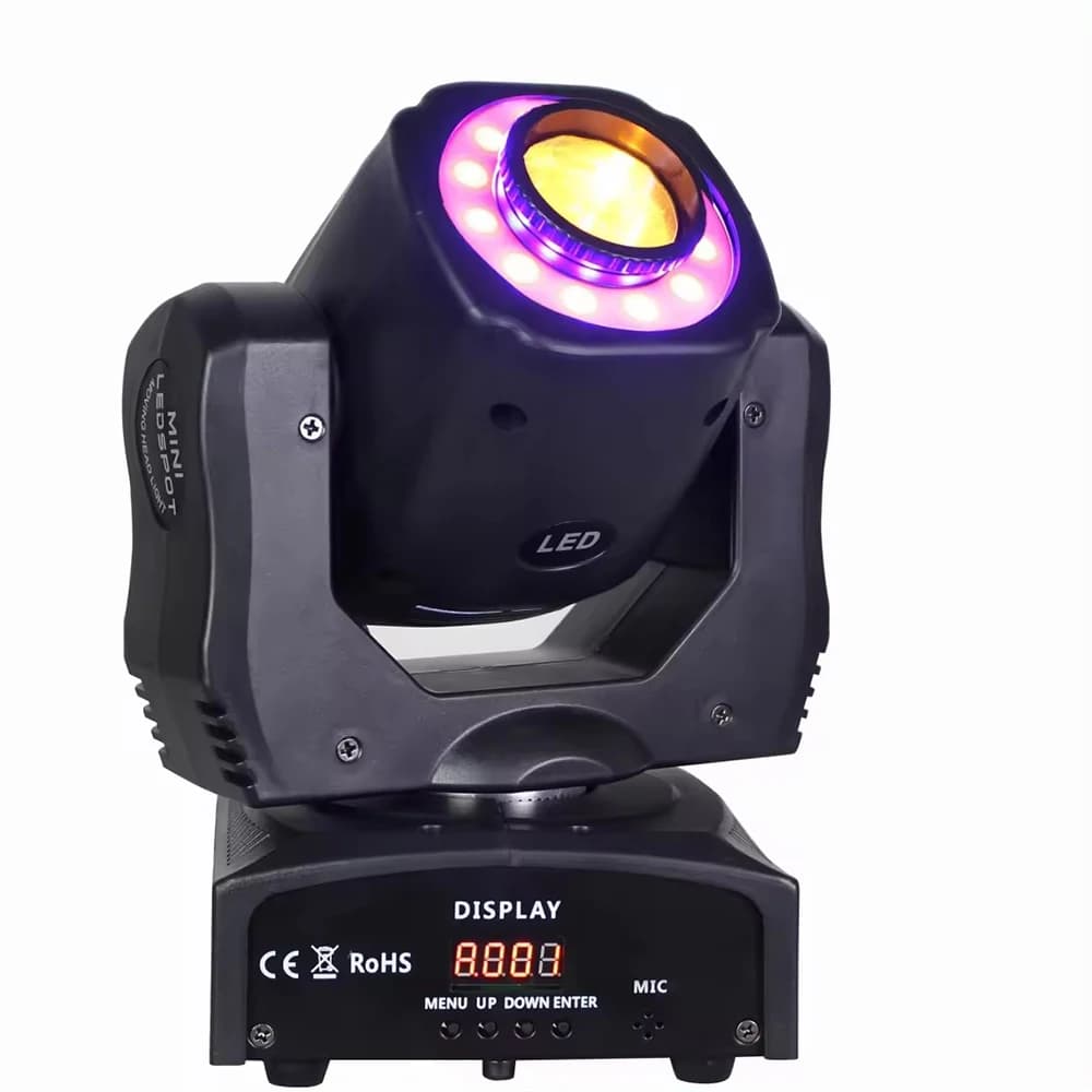 Jacmui 60W LED Fascio di luce a testa mobile con anello Sharpy per DJ Disco Party Attrezzatura a LED Illuminazione scenica Spettacolo di luci