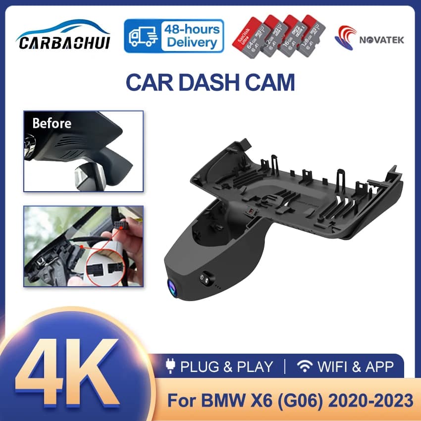 4K Dash Cam for BMW X6 G06 F16 (3rd Gen) 2020-2023,OEM Style Car DVR Camera, Plug and Play Video Recorde, Night Vision, WiFi APP