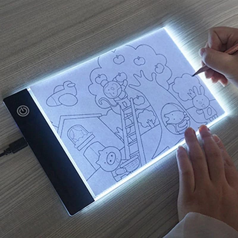 Led Disegno Copia Pad Tavolo Animazione Pittura Giocattoli educativi 3 livelli Scheda dimmerabile Regalo Blocco note a luce regolabile per bambini