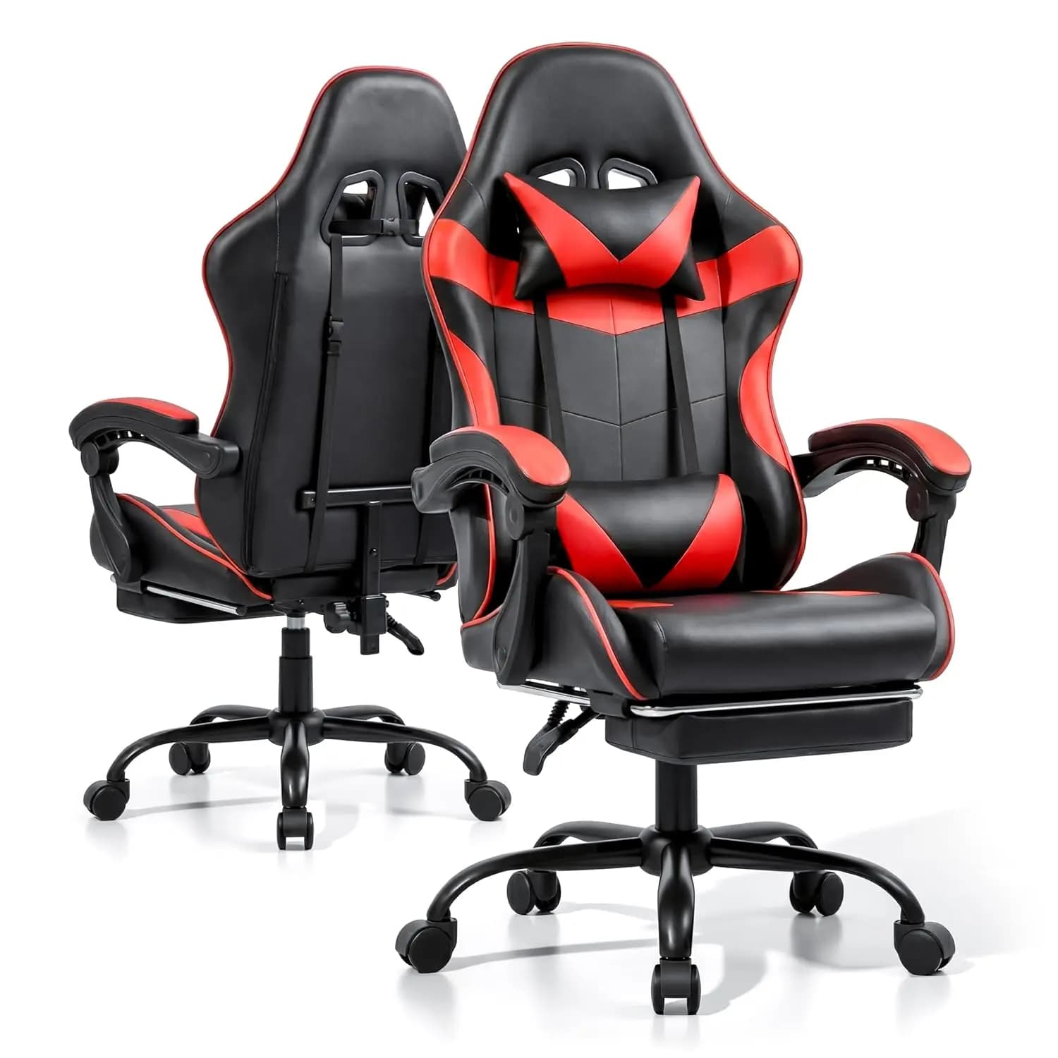 Gaming Chair with Footrest and Lumbar Support, Height Adjustable Chair with 360°Office Desk Chair,Heavy Duty 330lbs, Customized