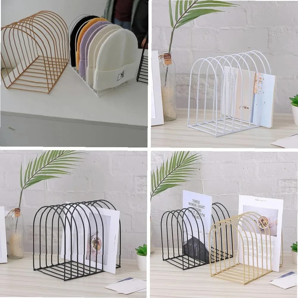 Organizer Rack Desktop Sorter Beanie Holder Space Saving Multi-Purpose Knitted Hat Storage Wire File Organizer Dresser Room