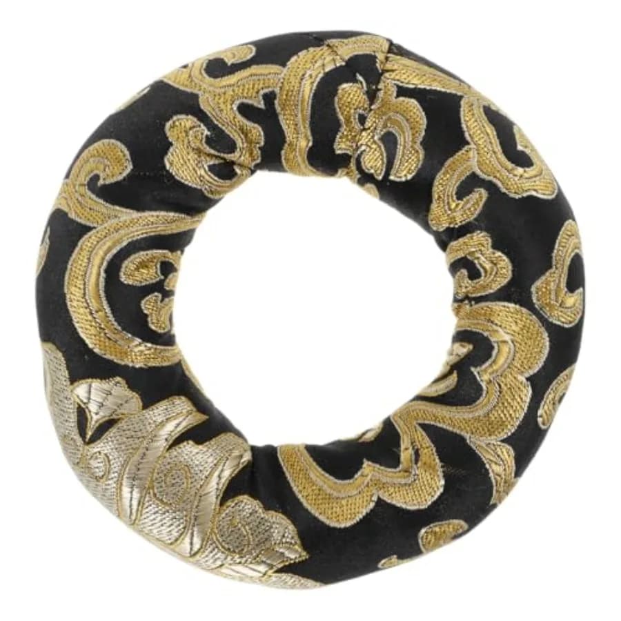 Tibetan Singing Bowl Cushion Pad Cotton Round Sound Bowl Holder Meditation Prayer Mat 4.33X4.33X.8In for Yoga Accessories and H