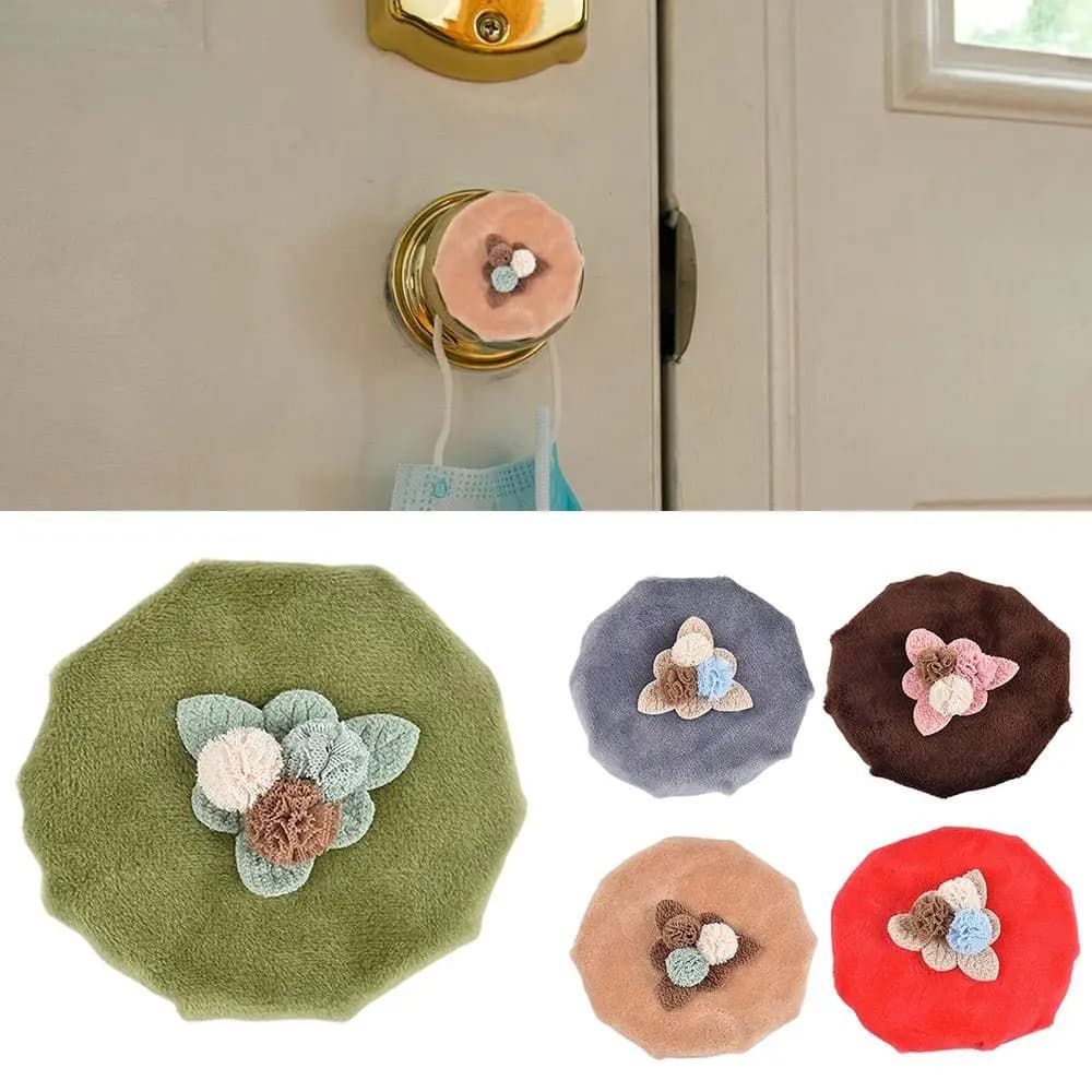 Copri maniglia per porta in tessuto di velluto facile da usare Coperture decorative per pomello per porta morbido antiscivolo Protezione antistatica per pomello per porta Bagno