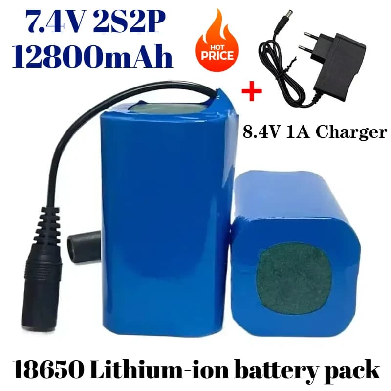 Battery 18650 T1882011-5 T888 V007 H18 C18 2S2P 7.4V 12800mAh Lithium-ion battery for remote control/Battery for boat with fishing bait RC