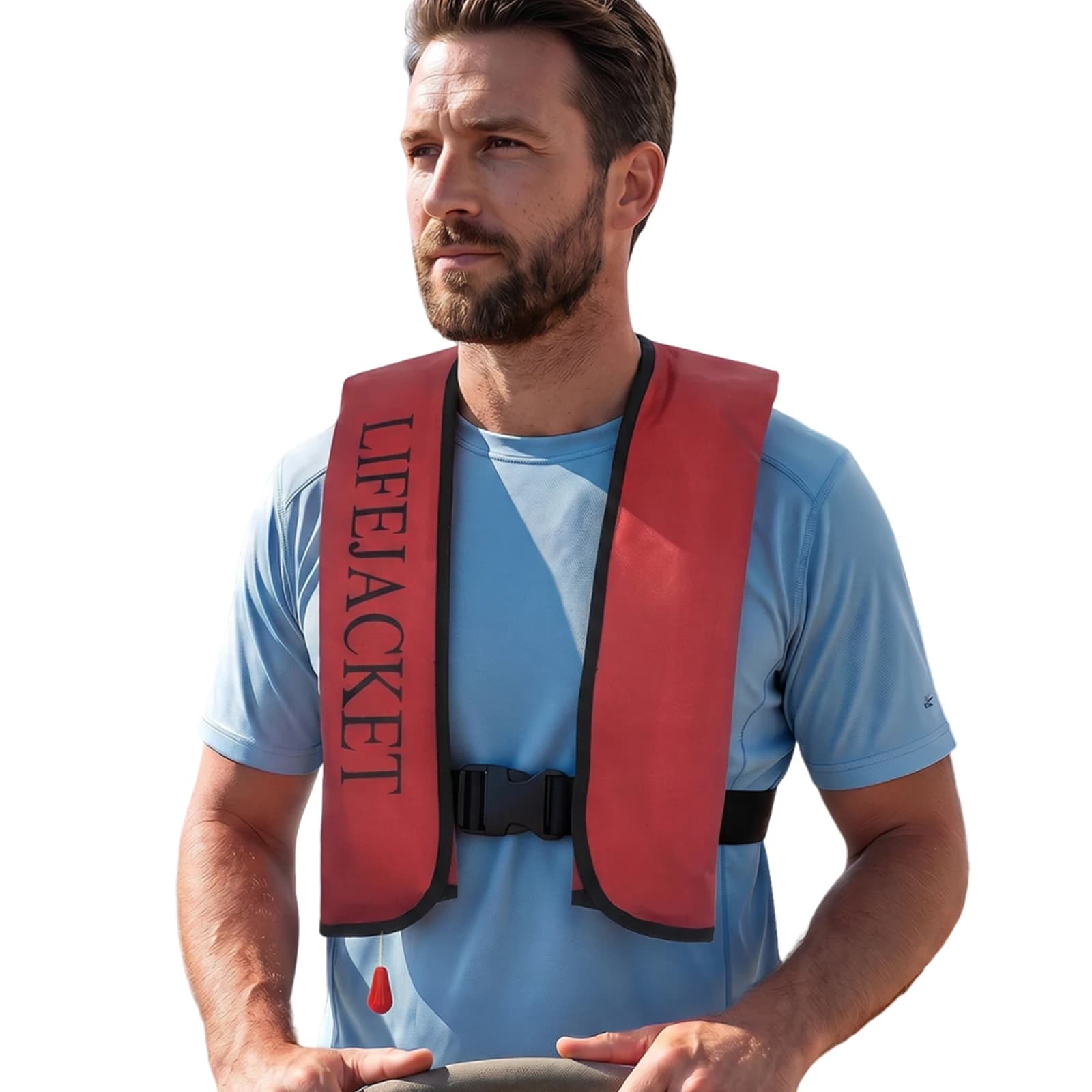 Automatic Inflatable Life Vests with Reflective Strips & Safety Whistle Life Jacket for Water Sports Fishing Rafting Accessories