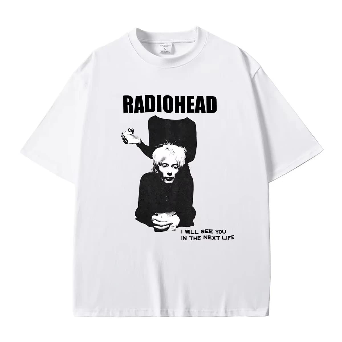 Radiohead Rock Band "Mouth of the Biggest Lie Ever Told" Unisex Loose Casual Men's Hip Hop Comfortable Women And Men T-Shirt