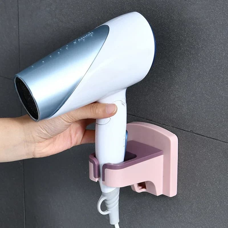 Hair dryer holder Wall-mounted bathroom stand Holder with cable hook accessory Free handle Save house space
