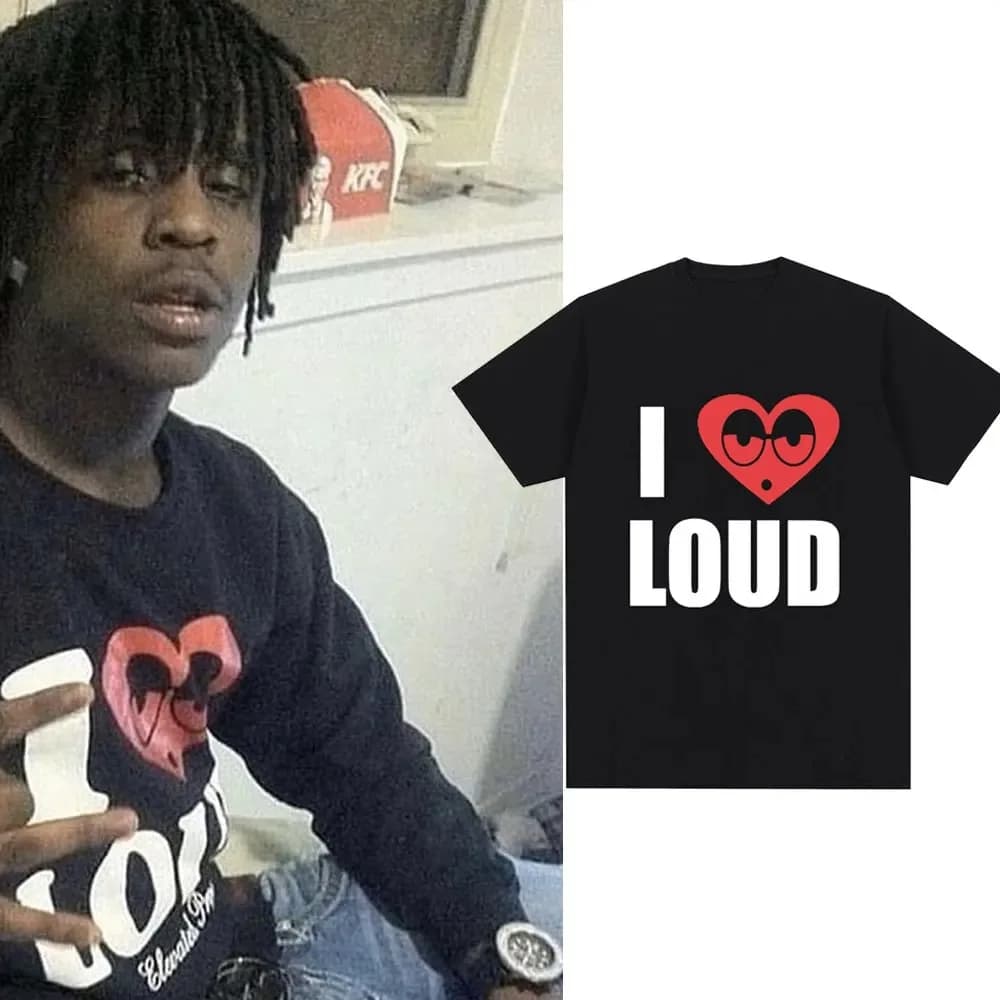 T-shirt da uomo 2026 Chief Keef I Love Loud stesso stile, alla moda, hip hop, a maniche corte, casual, oversize, streetwear