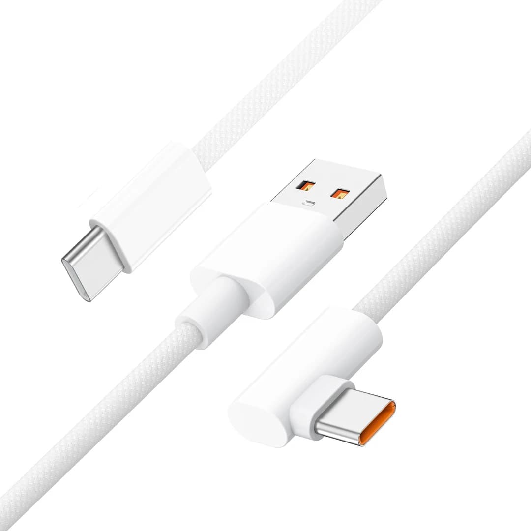 90 Degree Elbow USB Type C Cable Super Fast Charge USB C Cable For iPhone 15 16 17 Xiaomi for Samsung Mobile Phone