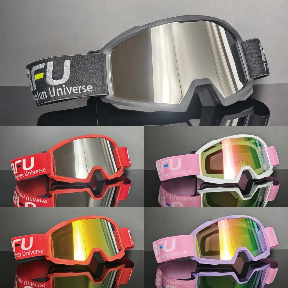 FBFU Occhiali da sci invernali Occhiali da motocross Occhiali da ciclismo BMX MTB ATV Uomo Donna Occhiali sportivi da montagna Occhiali di sicurezza antivento