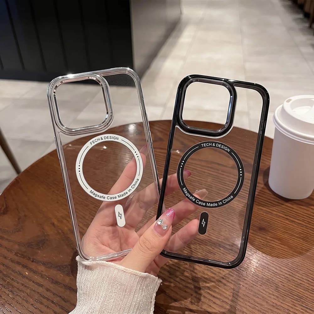 Magnetic Transparent Soft Color Bumper Phone Case for iPhone 17 16 15 14 13 12 11 18 Pro Max Wireless Charge Clear New 2026