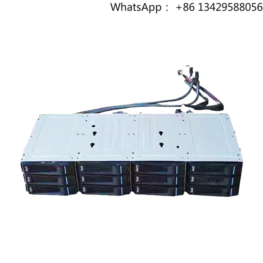 Used 12-Bay 3.5" Hard Disk Cage, 12GB SAS SATA Expansion NAS Server Storage Cage for Inspur SA5212M4