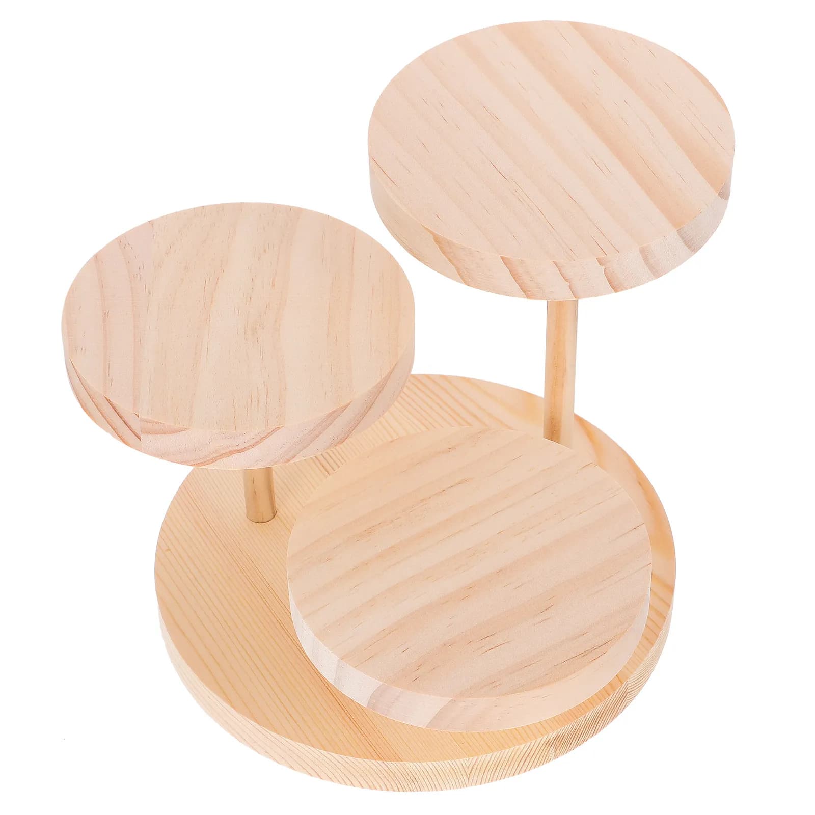 Wooden 3-Tier Jewelry Display Stand Rustic Tier Organizer Retail Display Stand Earring Bracelet Holder Wooden Shelf Stand,