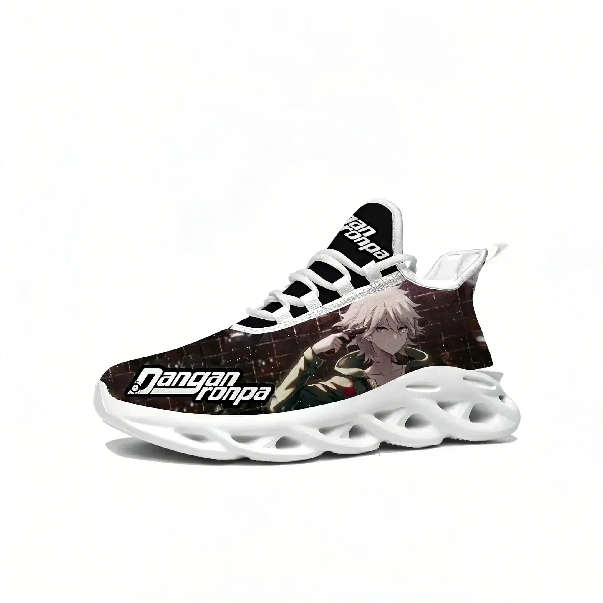 Cartoon Game Danganronpa Komaeda Flats Sneakers Uomo Donna Scarpe da corsa sportive Scarpe con lacci personalizzate