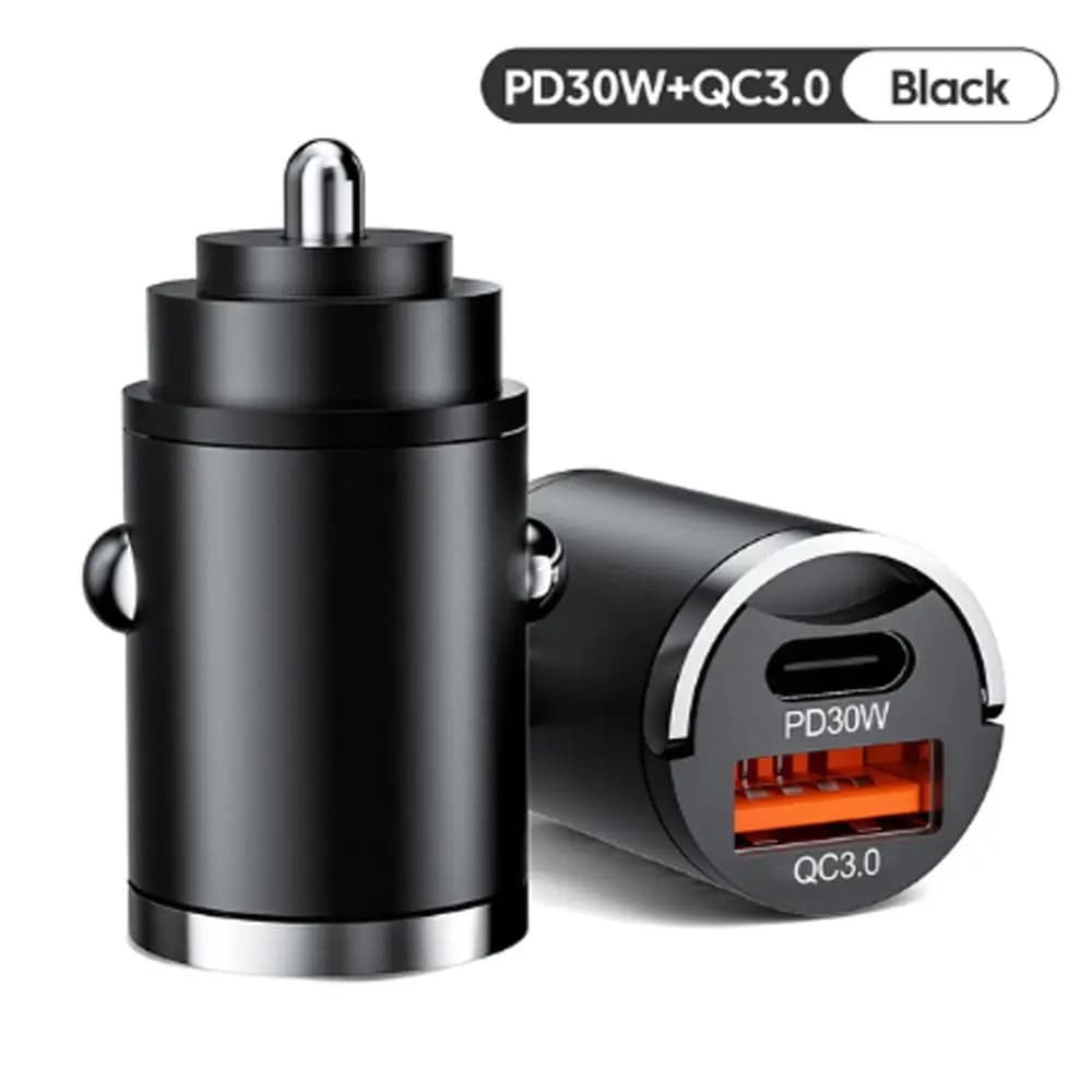 Caricabatteria da auto USB da 100 W Ricarica rapida Nessun danno al telefono Adattatore di tipo C nel mini caricabatteria da telefono per auto di sicurezza per auto