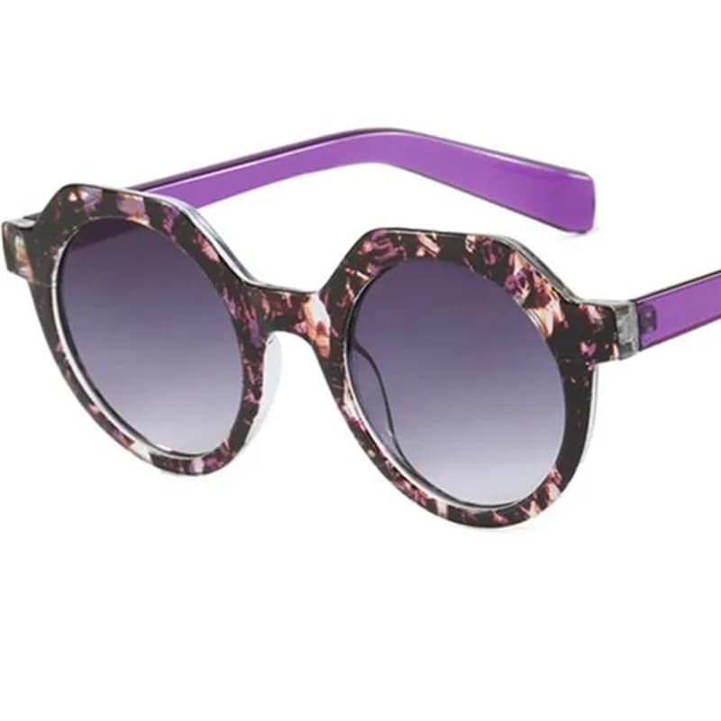 Fashion Sunglasses Women Polygon Sun Glasses Anti-UV Spectacles Patchiwork Frame Eyeglasses Round Lens Google Ornamental