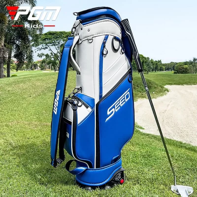 New PGM Youth Golf Bag for Boys and Girls, Hard Shell Telescopic Ball Bag, Waterproof and Wear resistant Pulley