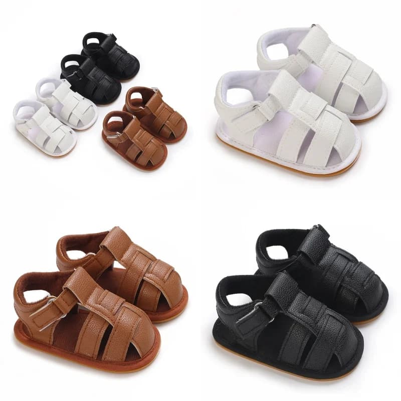 Sandali estivi casual comodi in tinta unita per neonato Scarpe da passeggio traspiranti e leggere adatte ai principianti a camminare
