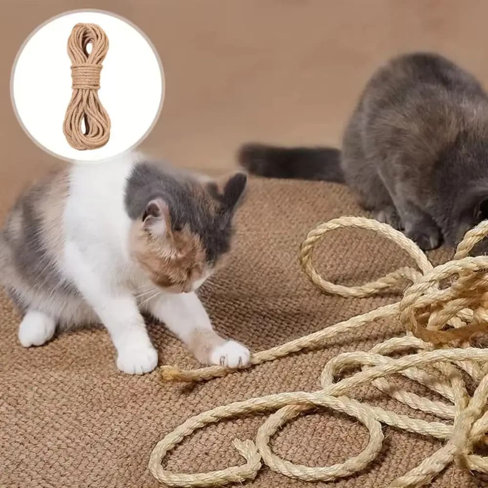 Corda in sisal da 50 m riutilizzabile diametro 8 mm corda antigraffio fai da te corda multiuso durevole per arrampicata per gatti corda di ricambio
