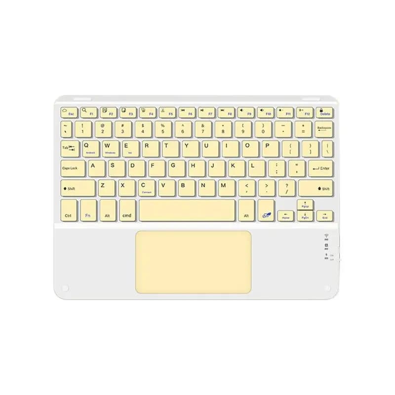 Tastiera Bluetooth con touchpad da 10 pollici compatibile con Windows, Ipados, Android e IOS, colore giallo inglese
