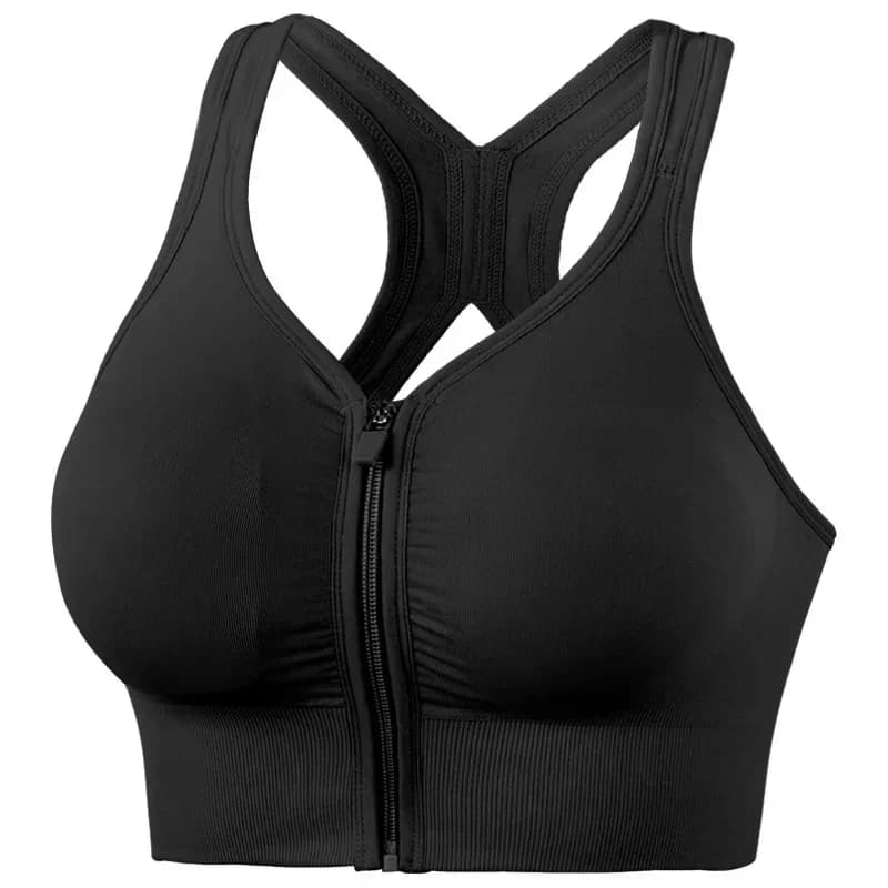 CZGUKE Running Fitness Sports Bra Front Zipper Women's Underwear Shockproof Top Bra Breathable Seamless Yoga Bra