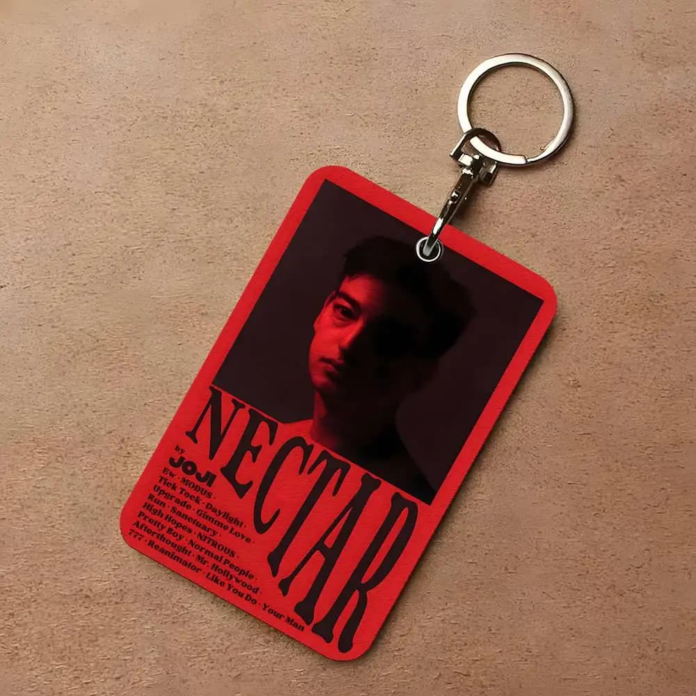 1 pz Portacarte in pelle con copertina album di musica Pop Rap Joji, Portachiavi, Porta tessere d'accesso, Anello portachiavi
