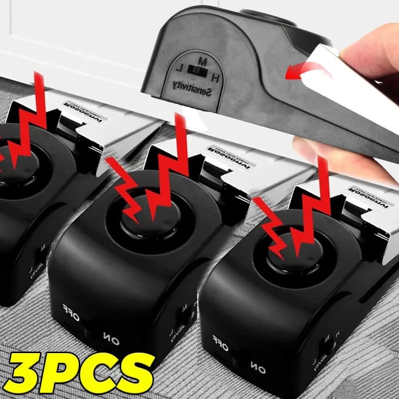 Blocco allarme fermaporta Allarme di sicurezza 120DB Fermaporta Dispositivo di sicurezza a forma di cuneo fermaporta wireless antifurto per la casa dell'hotel