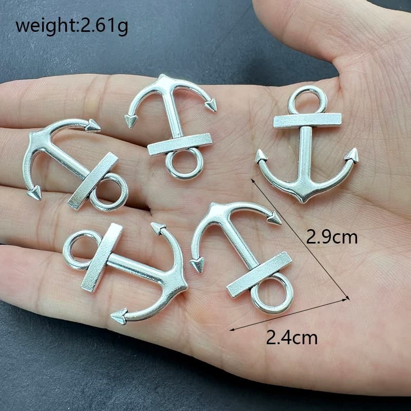10pcs gioielli in metallo fatti a mano ciondolo ancora per barca orecchini con ciondoli fai da te bracciali collana forniture scoperte accessori all'ingrosso
