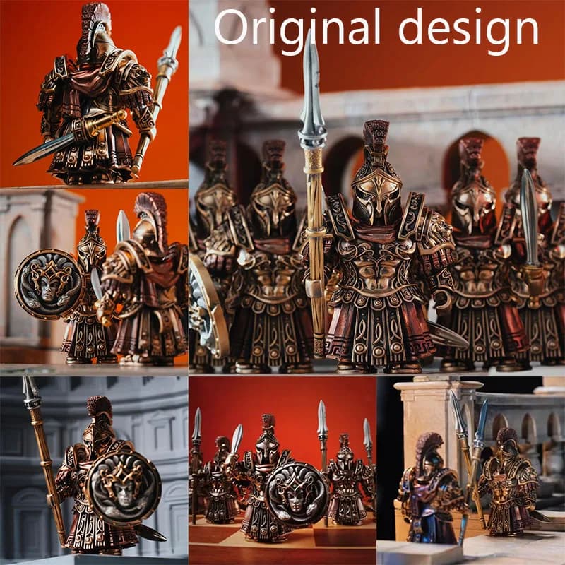 Original Design European Greek Spartan Commander Building Blocks Exquisite Model Detachable Metal Magnetic Bricks Toys Ornament