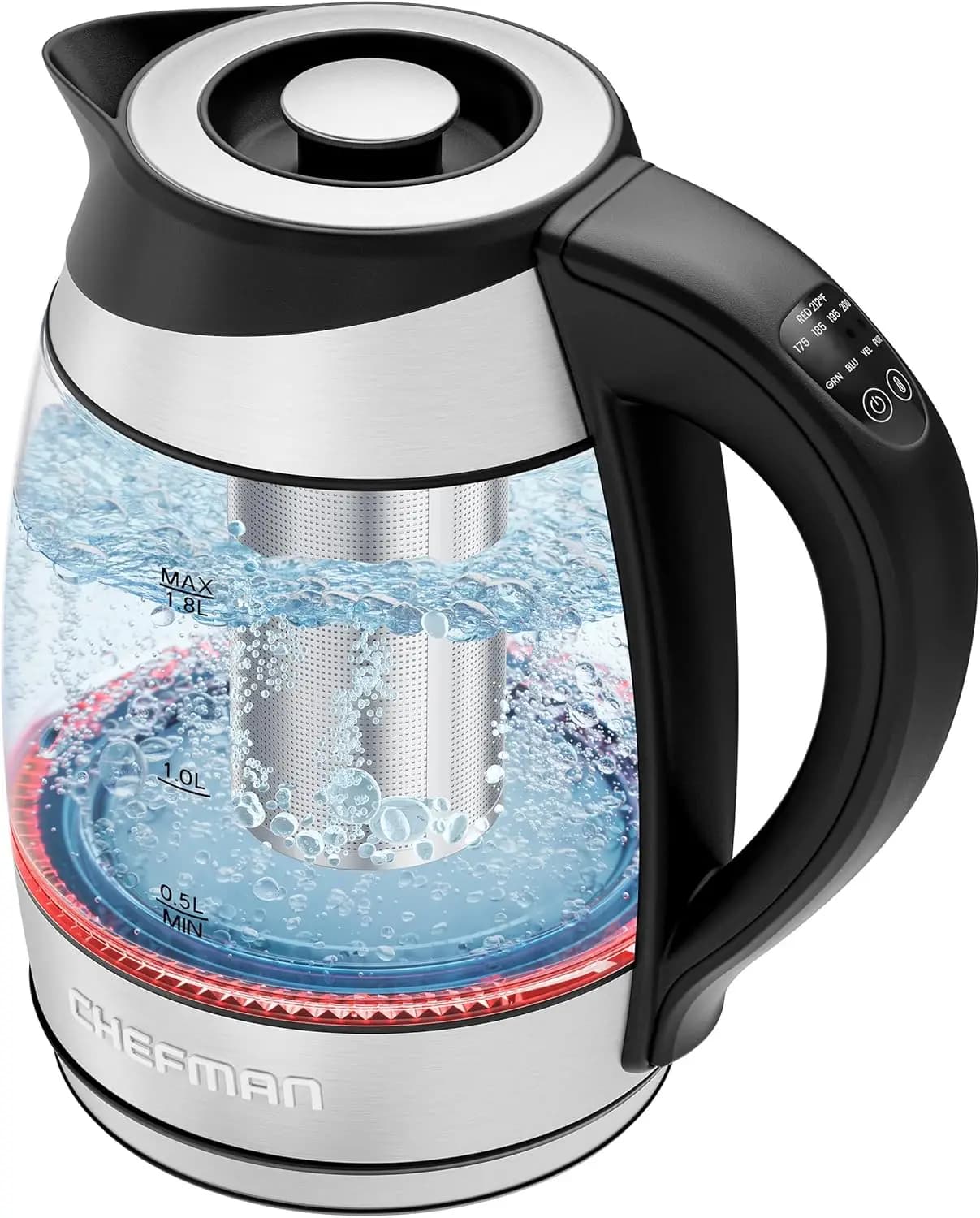 Bollitore elettrico con controllo della temperatura, 5 preimpostazioni, vetro, 1,8 l, senza BPA