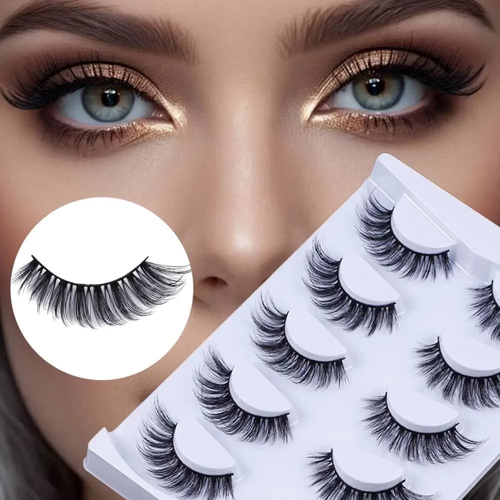 10 Paia di Ciglia Finte Cat-Eye Stile Europeo-Americano - Ciglia Voluminose per l'Angolo Esterno per Trucco Quotidiano e da Festa