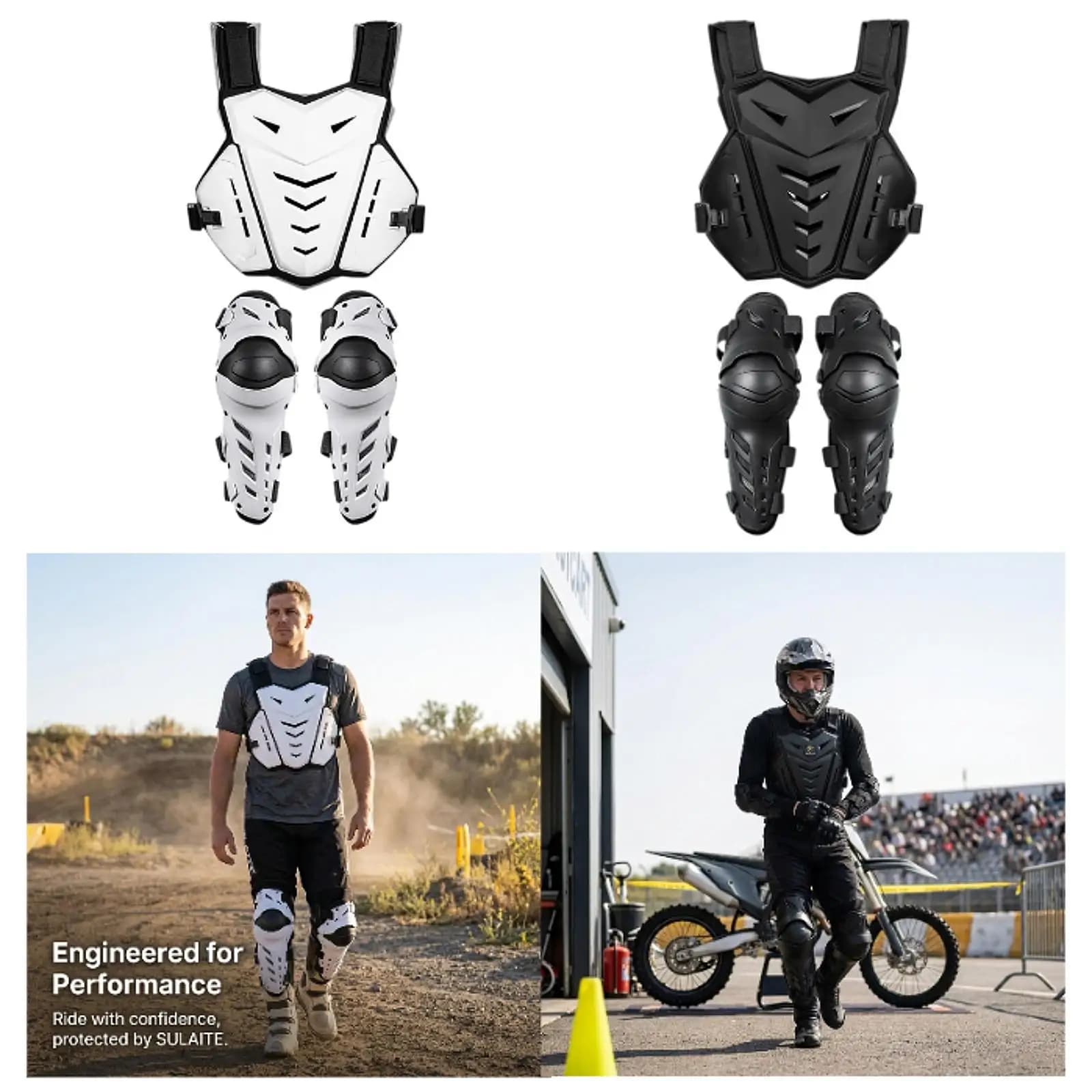 Ergonomic Chest Protector Knee Pads Motorcycle Protection Jacket for Men Women Breathable Riding Gear