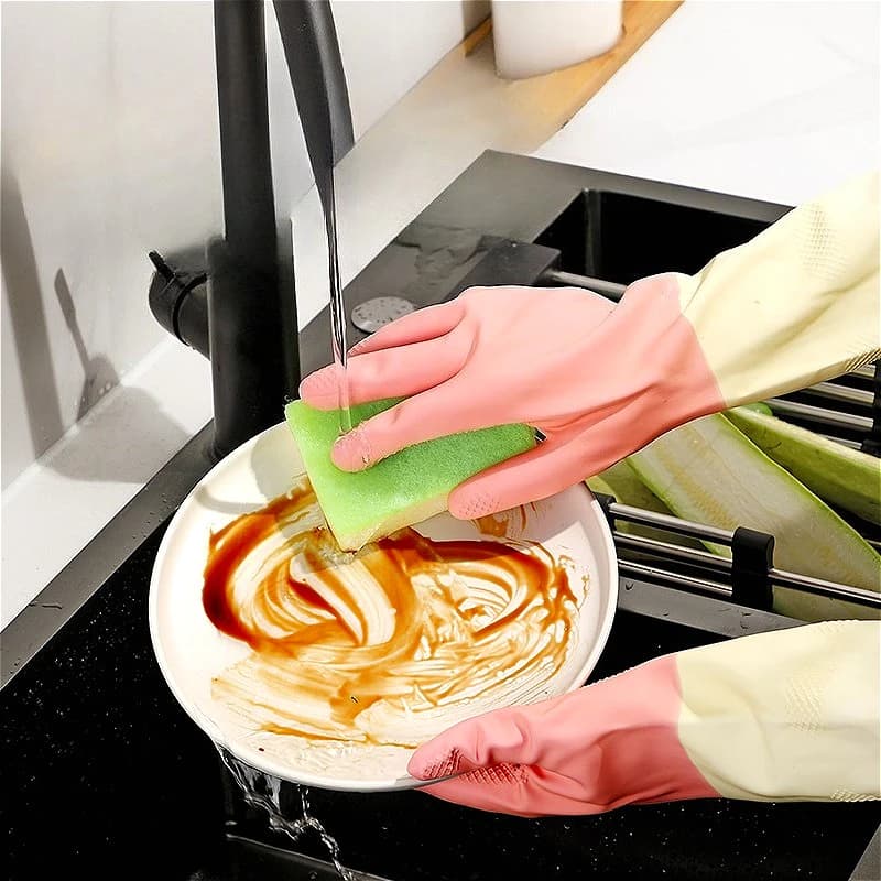 Guanti in lattice per lavare i piatti e la cattura dei pesci per uomini e donne Guanti impermeabili e resistenti all'usura Strumenti per la pulizia della cucina