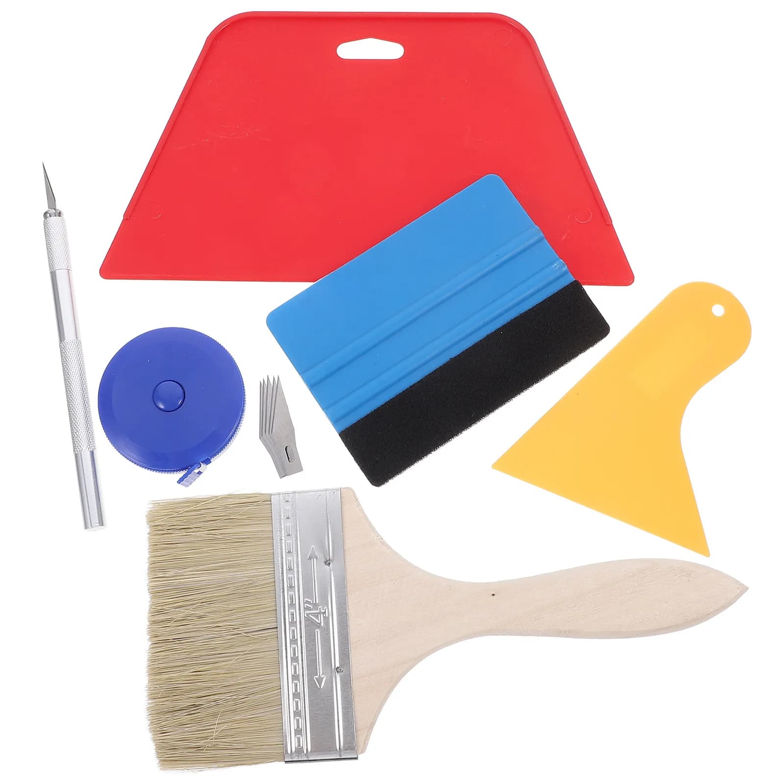 Set di Attrezzi per Vinile Automobilistico, Raschietto Robusto per Carta da Parati, Lame per Taglio e Raschiatura per Carta da Parati Adesiva e Pellicola per Finestre